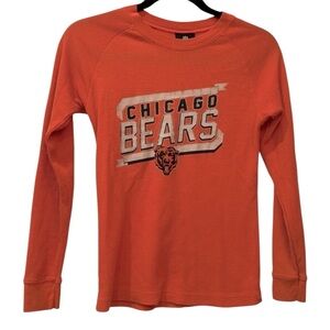 NFL team apparel Chicago Bears youth waffle knit long sleeve shirt size 10-12